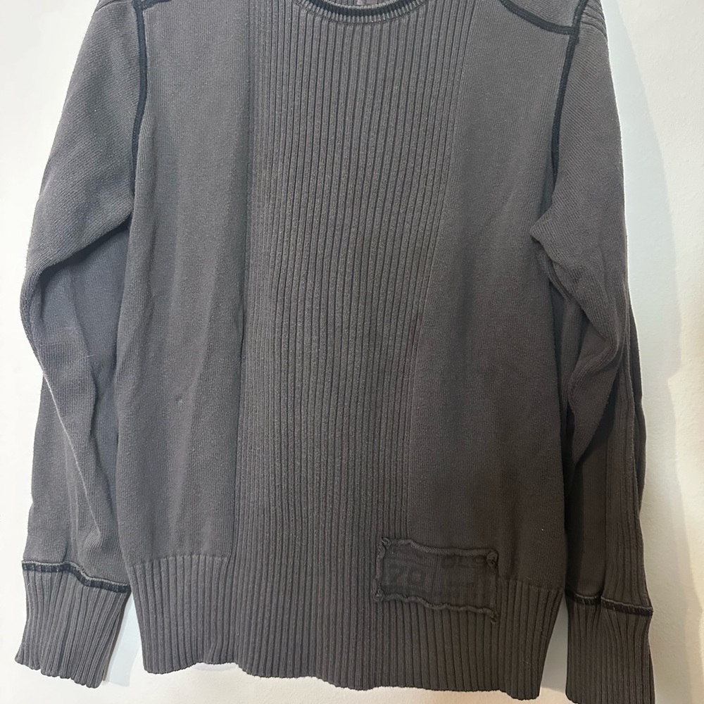 Men's Charcoal Ribbed Crewneck Sweater